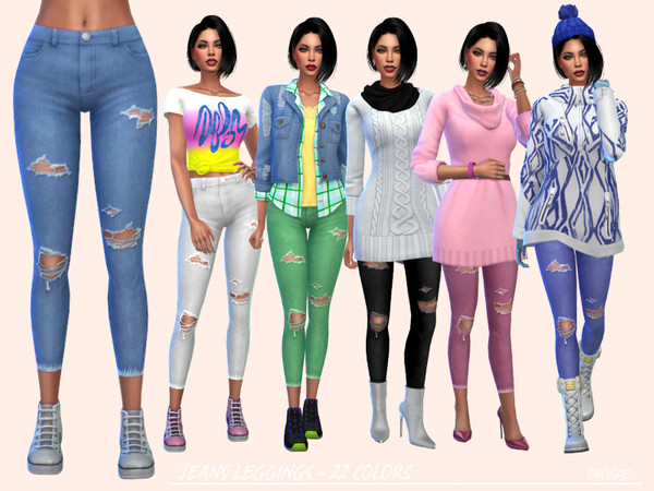 Sims 4 Jeans Leggings by Paogae at TSR