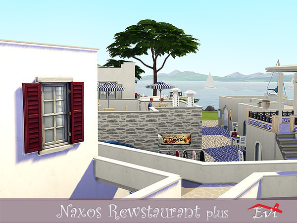 Sims 4 Naxos Greek restaurant by evi at TSR