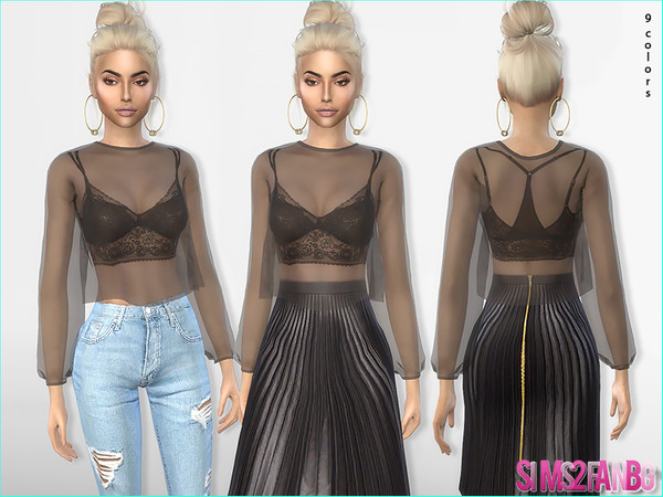 Sims 4 374 Layered Lace Bralette by sims2fanbg at TSR