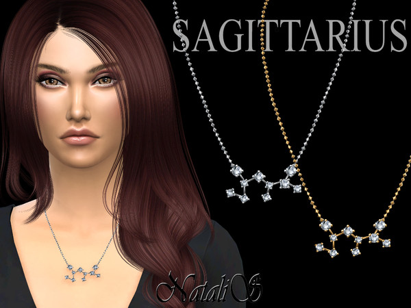Sims 4 Sagittarius zodiac necklace by NataliS at TSR