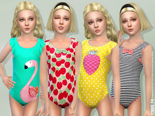 Sims 4 Swimsuit for Girls by lillka at TSR