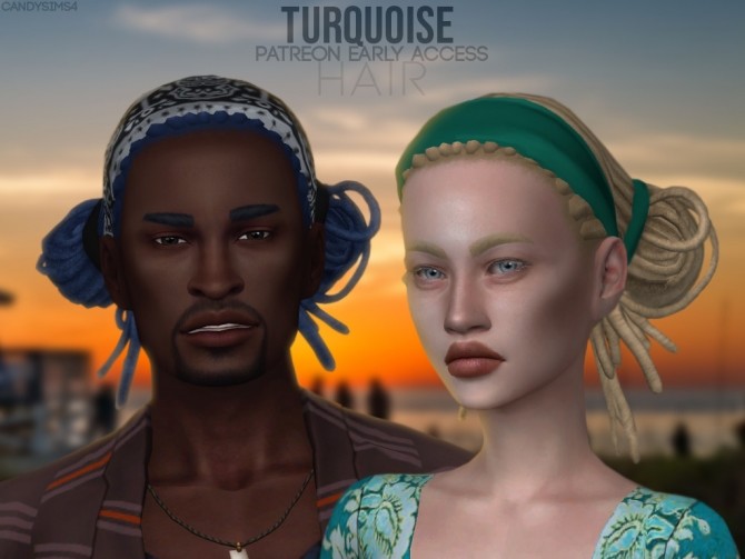 Sims 4 Turquoise hair at Candy Sims 4