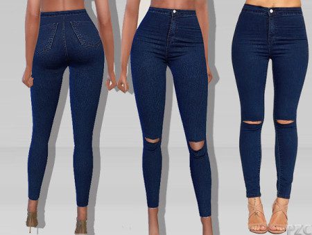 Olivia Ripped Knee High Waist Skinny Leg Jeans by Pinkzombiecupcakes at ...