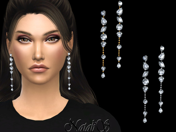 Sims 4 Dazzling gems drop earrings by NataliS at TSR