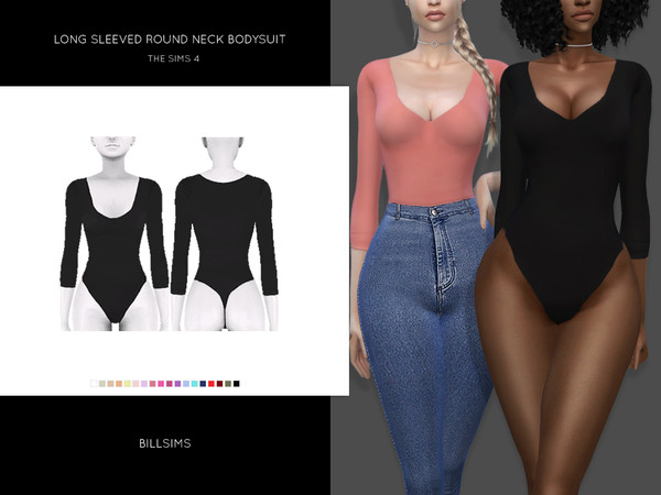 Sims 4 Long Sleeved Round Neck Bodysuit by Bill Sims at TSR
