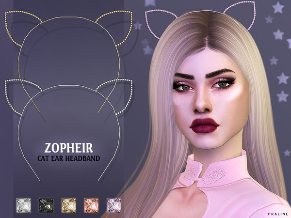Sims 4 Zopheir Cat Ear Headband by Pralinesims at TSR