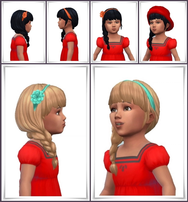 Sims 4 Band Flower Side Braid Toddler at Birksches Sims Blog