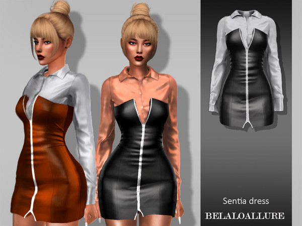 Sims 4 Sentia dress by belaloallure at TSR