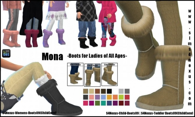 Sims 4 Mona boots by SamanthaGump at Sims 4 Nexus
