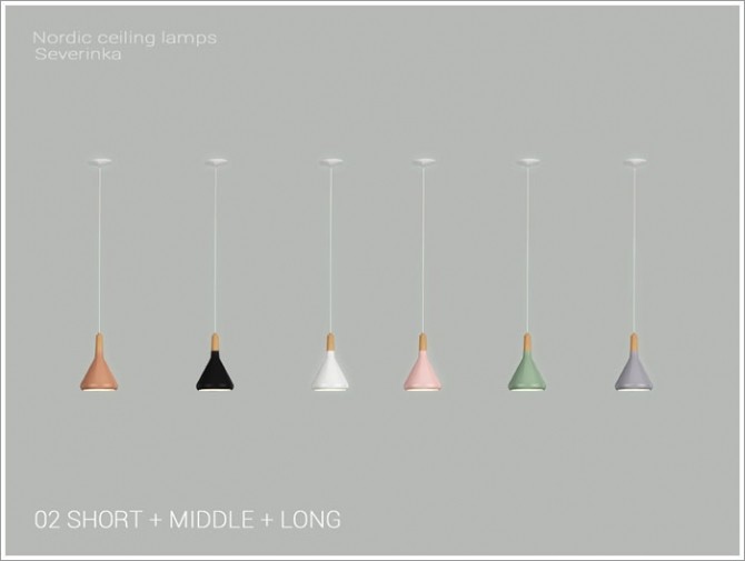 Sims 4 Nordic ceiling lamps by Severinka at TSR