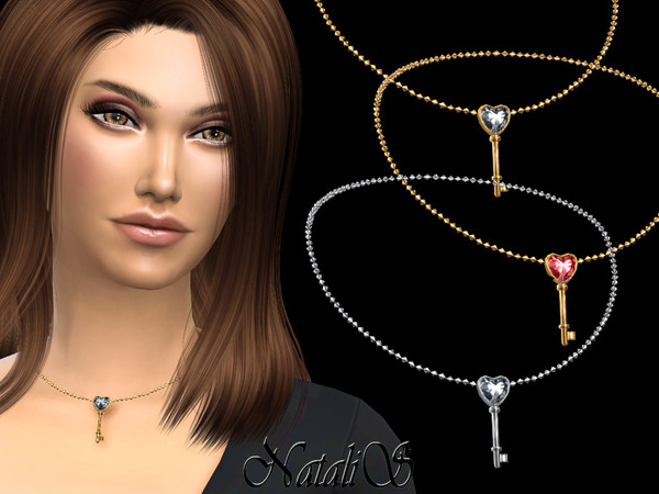 Sims 4 Key heart pendant small by NataliS at TSR