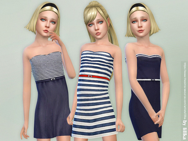 Sims 4 Madie Dress for Girls by lillka at TSR