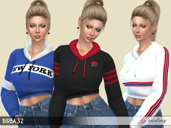Sweaters with hood by Birba32 at TSR » Sims 4 Updates