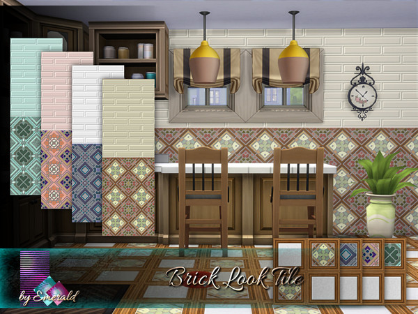 Sims 4 Brick Look Tile by emerald at TSR