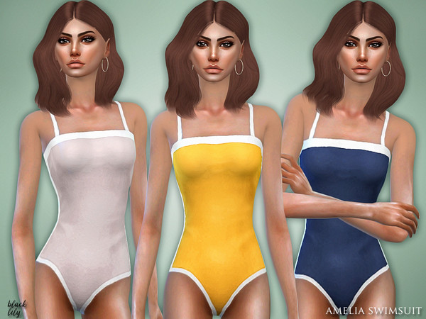 Sims 4 Amelia Swimsuit by Black Lily at TSR