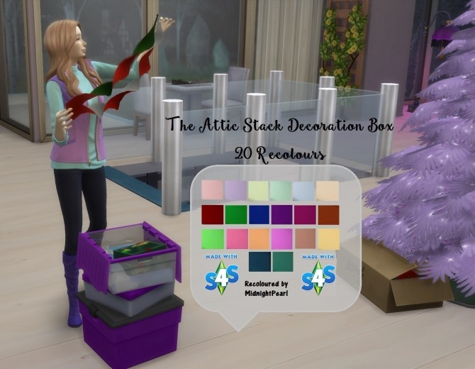 Sims 4 The Attic Stack Decoration Box 20 Colours by wendy35pearly at Mod The Sims