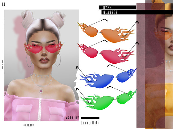 Sims 4 Hype Glasses by Leah Lillith at TSR