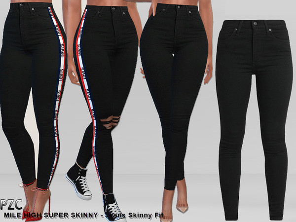 Sims 4 High Super Skinny Jeans by Pinkzombiecupcakes at TSR
