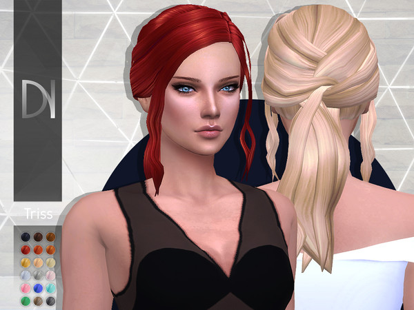 Sims 4 Triss hair HQ by DarkNighTt at TSR