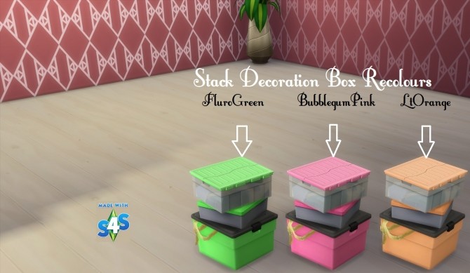 Sims 4 The Attic Stack Decoration Box 20 Colours by wendy35pearly at Mod The Sims