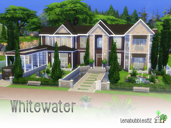Sims 4 Whitewater house No CC by lenabubbles82 at TSR
