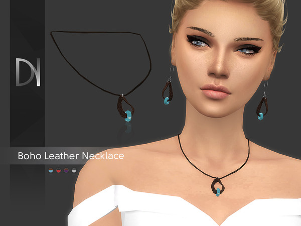 Sims 4 Boho Leather Necklace HQ by DarkNighTt at TSR