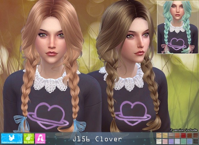 Sims 4 J156 Clover hair (P) at Newsea Sims 4