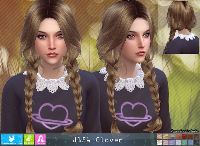 Sims 4 J156 Clover hair (P) at Newsea Sims 4