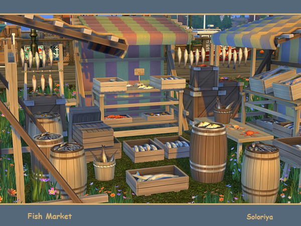 Sims 4 Fish Market by soloriya at TSR