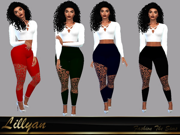Sims 4 Leggings Raquel by LYLLYAN at TSR