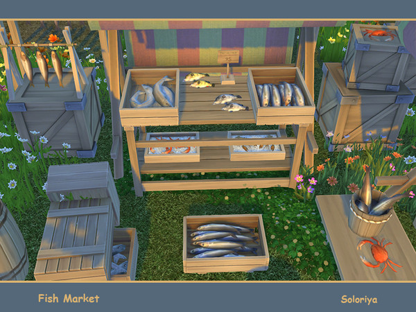 Sims 4 Fish Market by soloriya at TSR