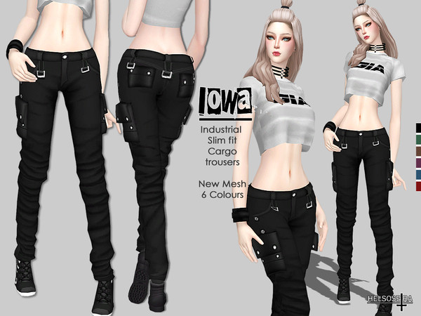 Sims 4 IOWA Slim fit Trousers by Helsoseira at TSR