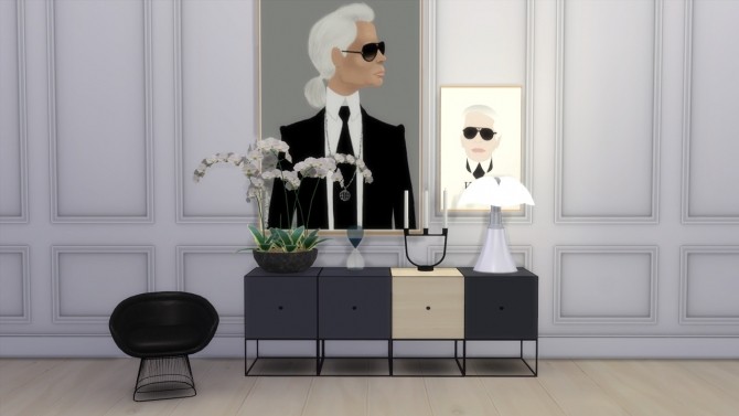 Sims 4 HOMAGE TO KARL LAGERFELD PAINTINGS at Meinkatz Creations