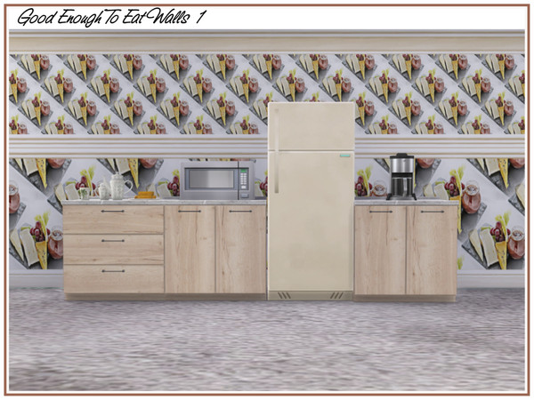 Sims 4 Good Enough to Eat Walls by marcorse at TSR