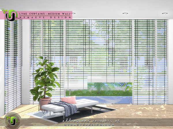 Sims 4 Lyne Curtains II Medium Walls by NynaeveDesign at TSR