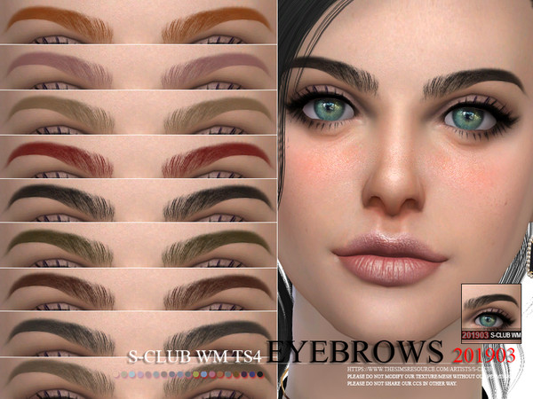 Sims 4 Eyebrows 201903 by S Club WM at TSR