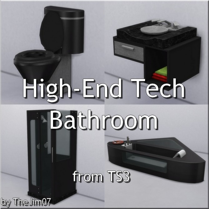 Sims 4 High End Tech Bathroom by TheJim07 at Mod The Sims