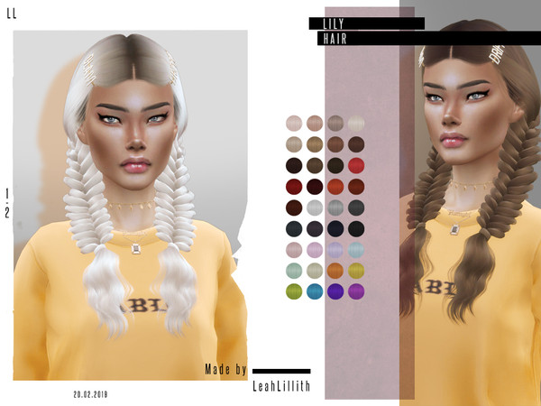 Sims 4 Lily Hair by Leah Lillith at TSR