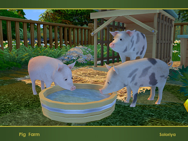 Sims 4 Pig Farm set by soloriya at TSR