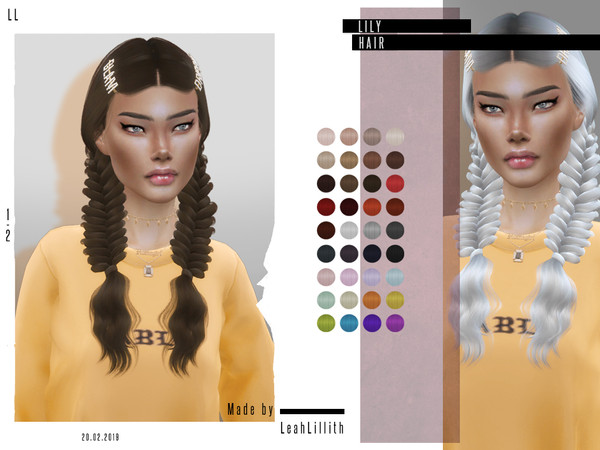 Sims 4 Lily Hair by Leah Lillith at TSR
