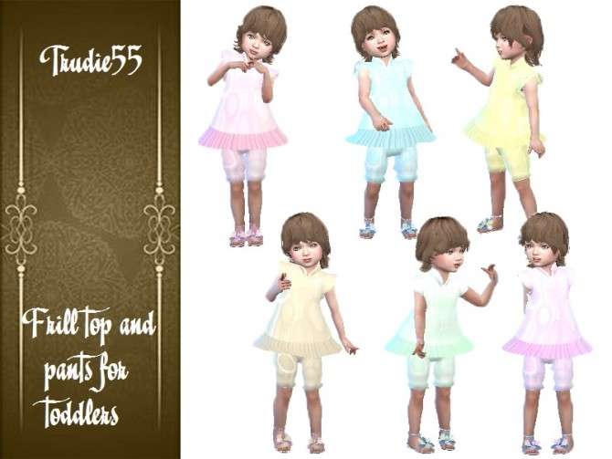Sims 4 Frill top with puff pants at Trudie55