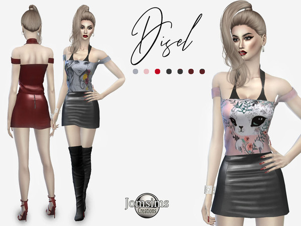 Sims 4 Disel dress by jomsims at TSR