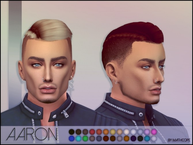 Sims 4 Aaron hair by Mathcope at Sims 4 Studio