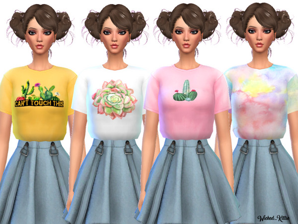 Sims 4 Trendy Cropped Tees by Wicked Kittie at TSR