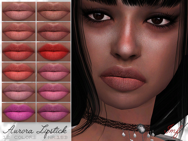 Sims 4 IMF Aurora Lipstick N.153 by IzzieMcFire at TSR
