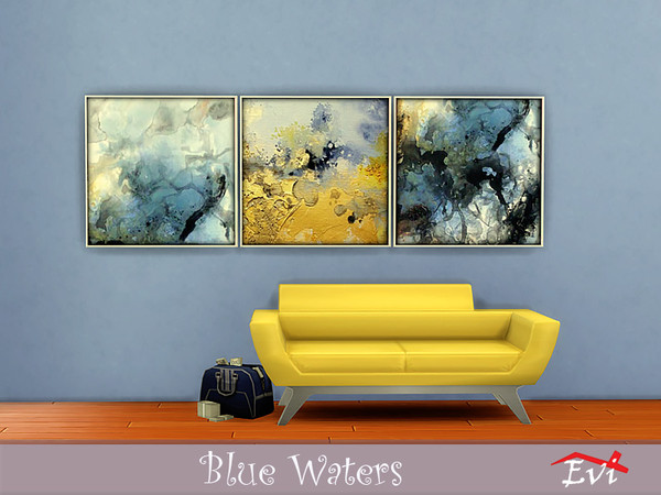 Sims 4 Blue waters paintings by evi at TSR