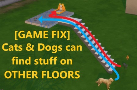 Pets can find Pet Stuff on other Floors by Deathcofi at Mod The Sims