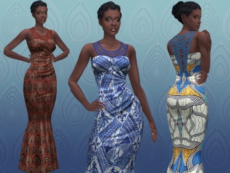 African formal mermaid dress by lilotea at Mod The Sims