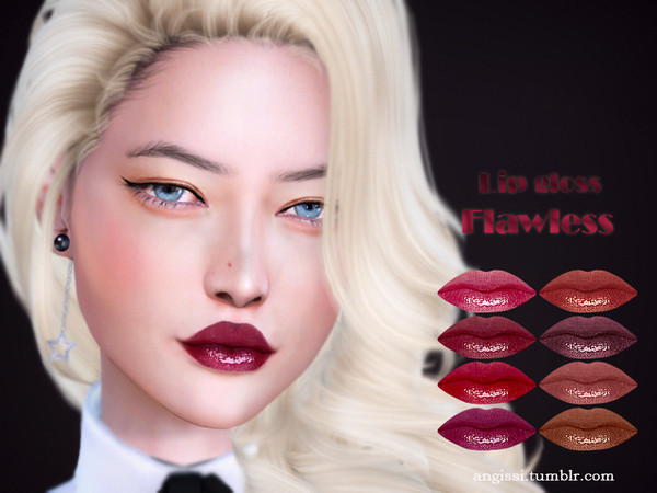 Sims 4 Lip gloss Flawless by ANGISSI at TSR