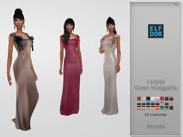 Sims 4 Laupipi Gown Margarita Recolor at Elfdor Sims